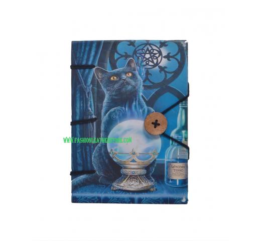 Vintage Notebook Writing Journal for Unisex | Ruled Hardcover Travel Diary with Beautiful Magical Cat Designs – Paper Print, Small Sized, Premium Paper - 120 Pages Floral Pattern 